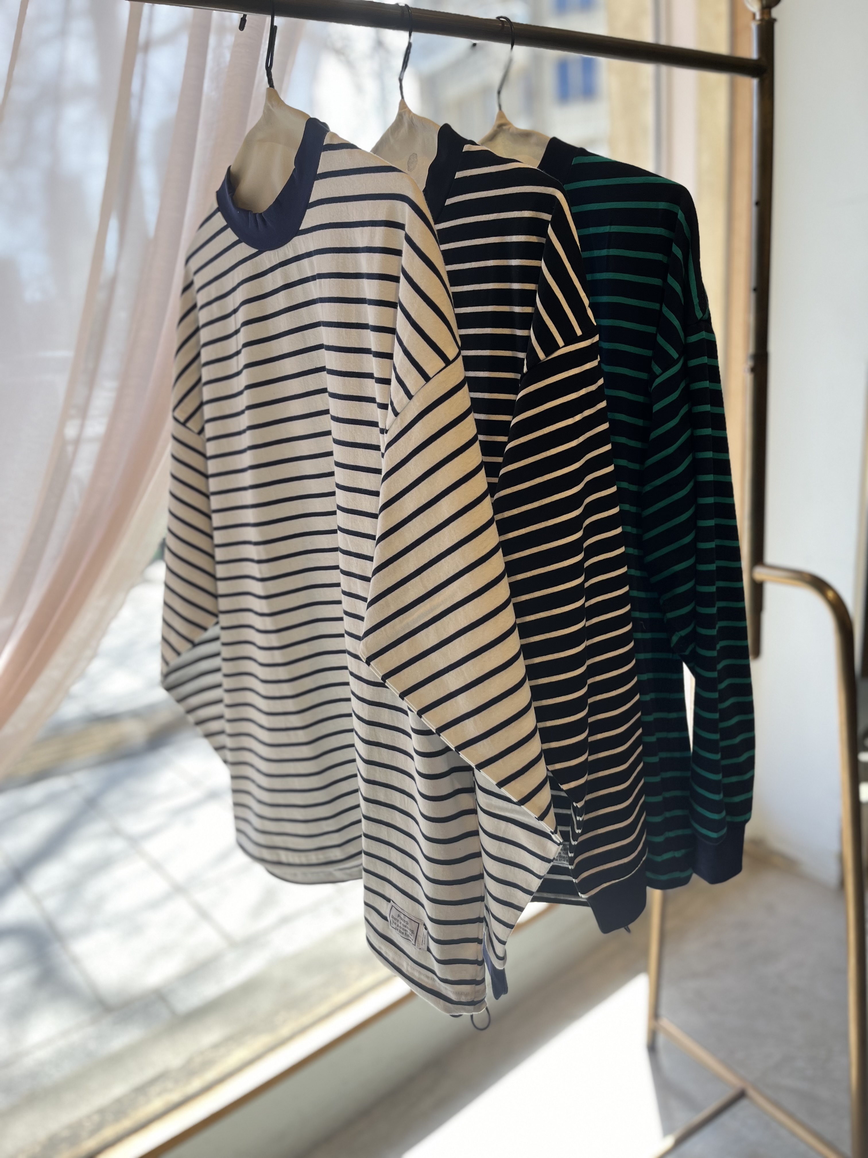 Le vent souffle - ストレッチボーダー天竺  ドロストバルーンT