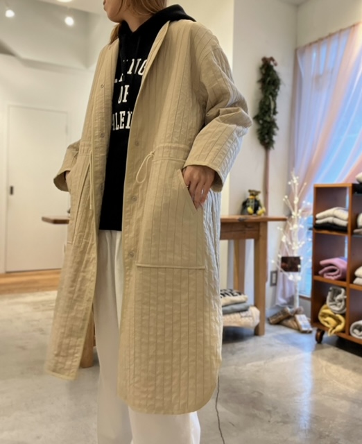 bouy bouy -キルトライクパイピングコート